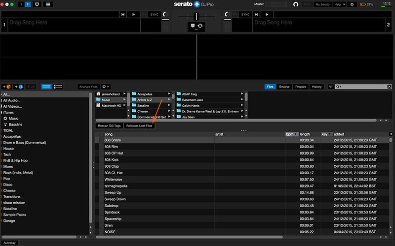Relocating Files Serato